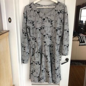 Gray #Cat Print Seater #Dress